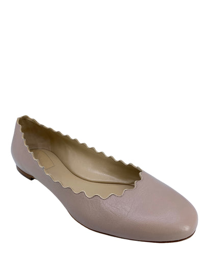 Chloe Lauren Scalloped Leather Ballet Flats Size 8.5-Consigned Designs