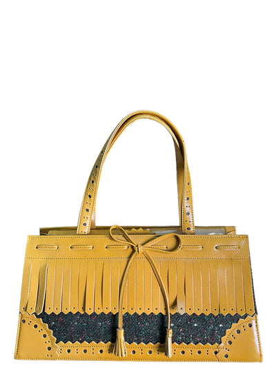 Moschino Yellow Fringe Leather Handbag-Consigned Designs