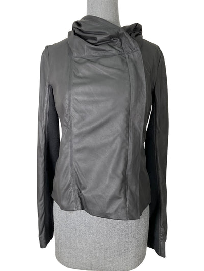 Vince Black Leather Hooded Jacket Size M-Consigned Designs