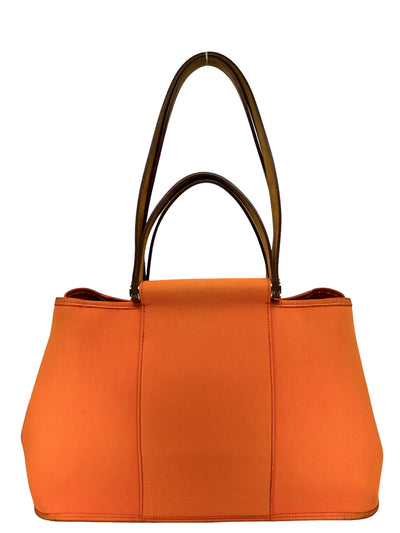 Hermes Orange Canvas Cabag Elan PM Tote Bag-Consigned Designs
