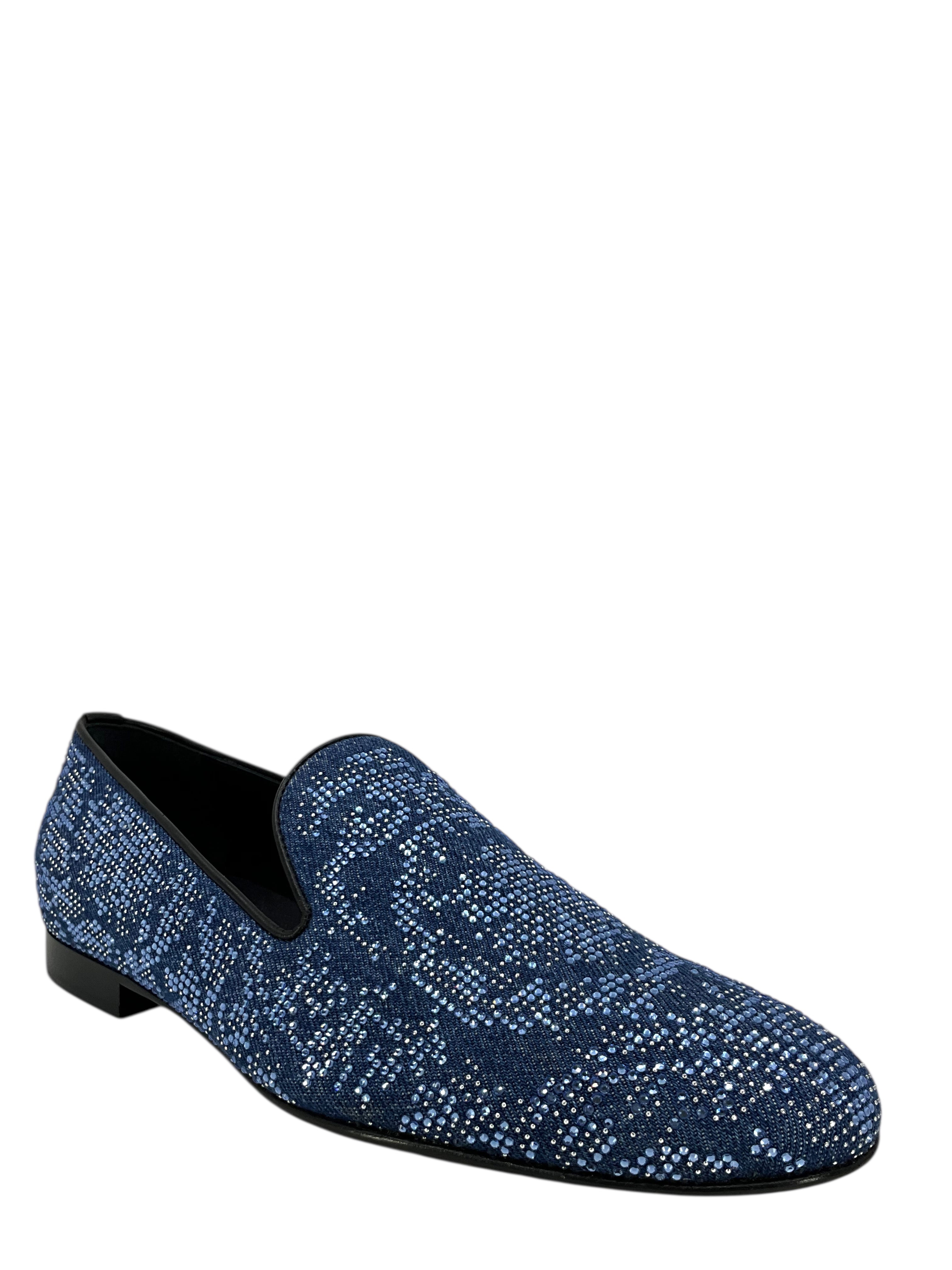 VERSACE Stone-Embellished Smoking Slippers Size 9  display picture 1