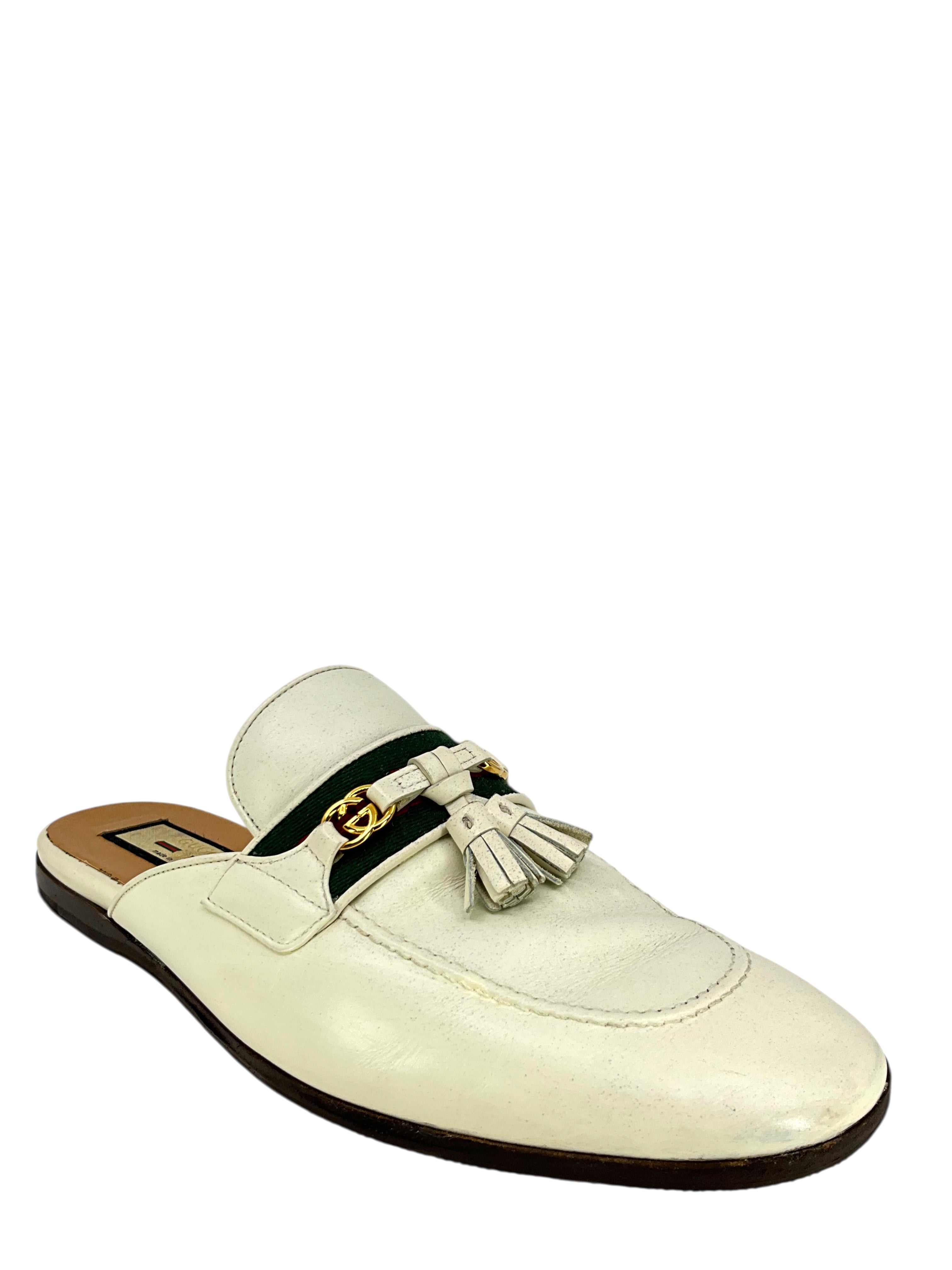 GUCCI  ミュール GUCCI - グッチ GUCCI サンダル ミュール ヒール ロゴ柄 ラバー