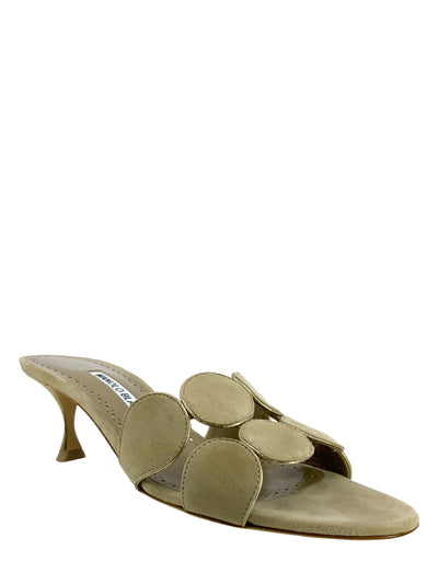Manolo Blahnik Haribalmu Suede Slide Sandals Size 7.5-Consigned Designs