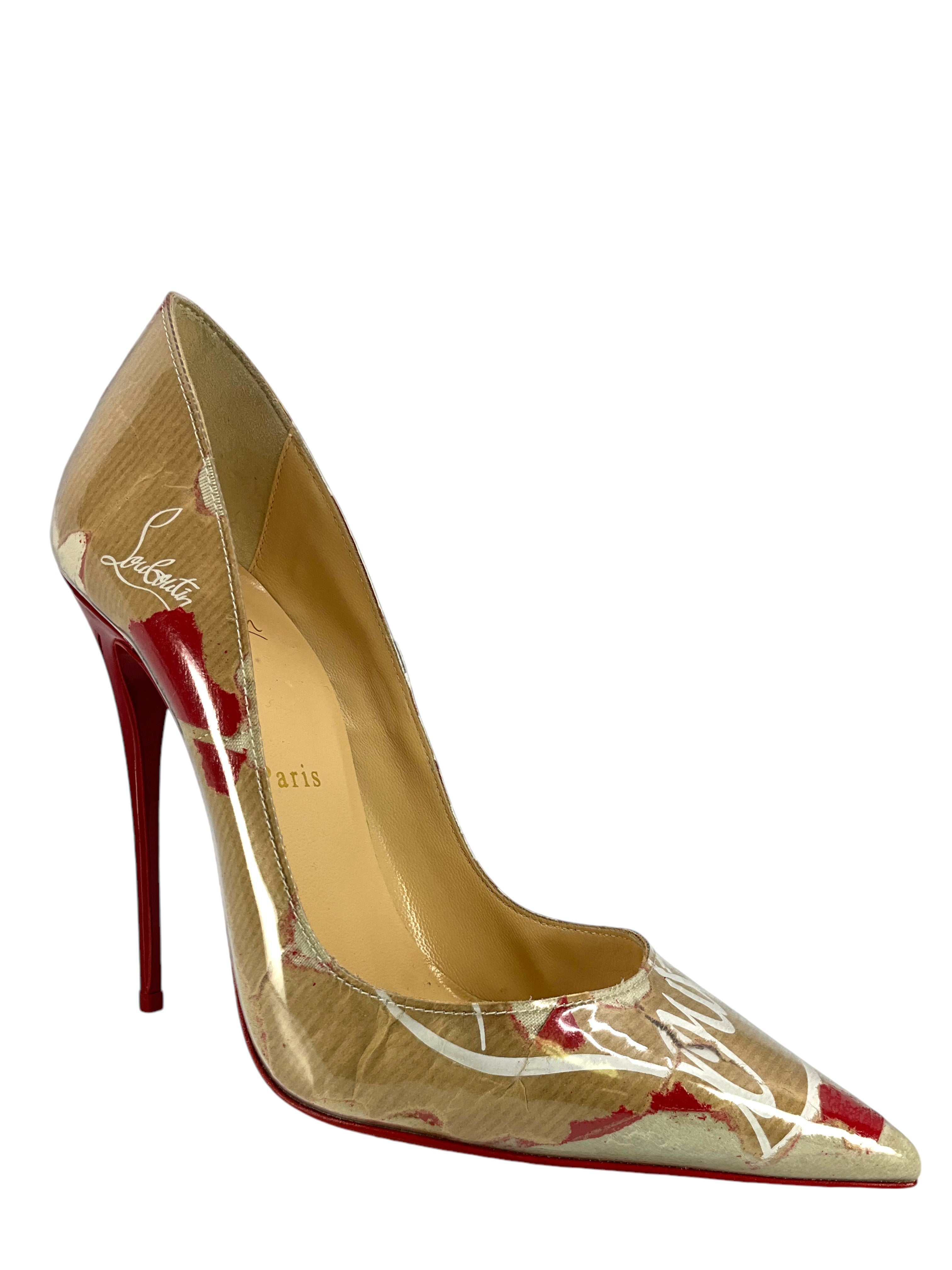 Christian Louboutin So Kate Pumps PVC and Printed Kraft