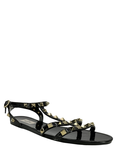 Valentino Jelly Flat Rockstud Ankle Strap Sandals Size 9-Consigned Designs