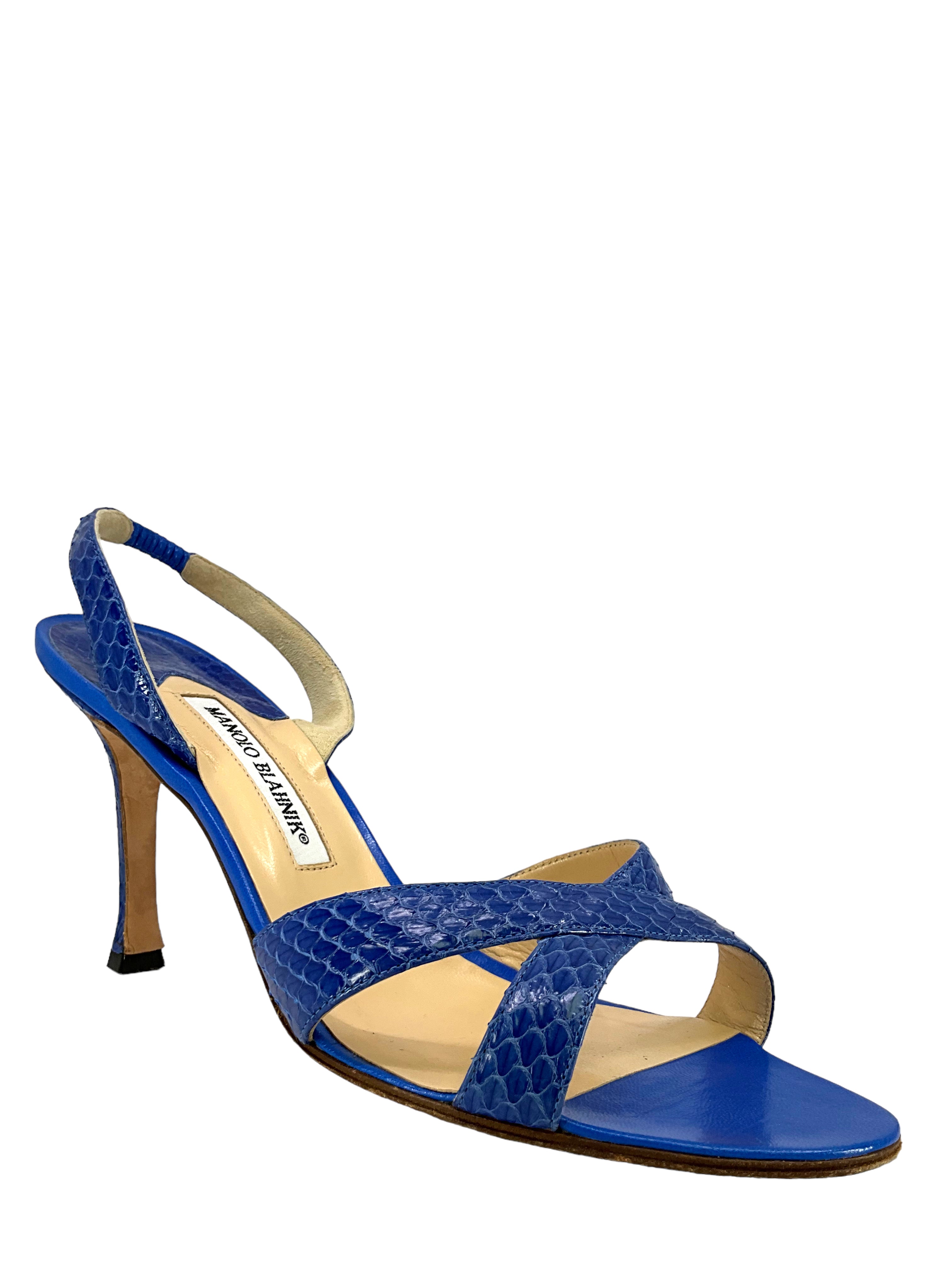 靴 MANOLO BLAHNIK MACULA 5cm SANDALS(snake) Manolo Blahnik Snake Print Strappy Heels Sandals Size 40.5