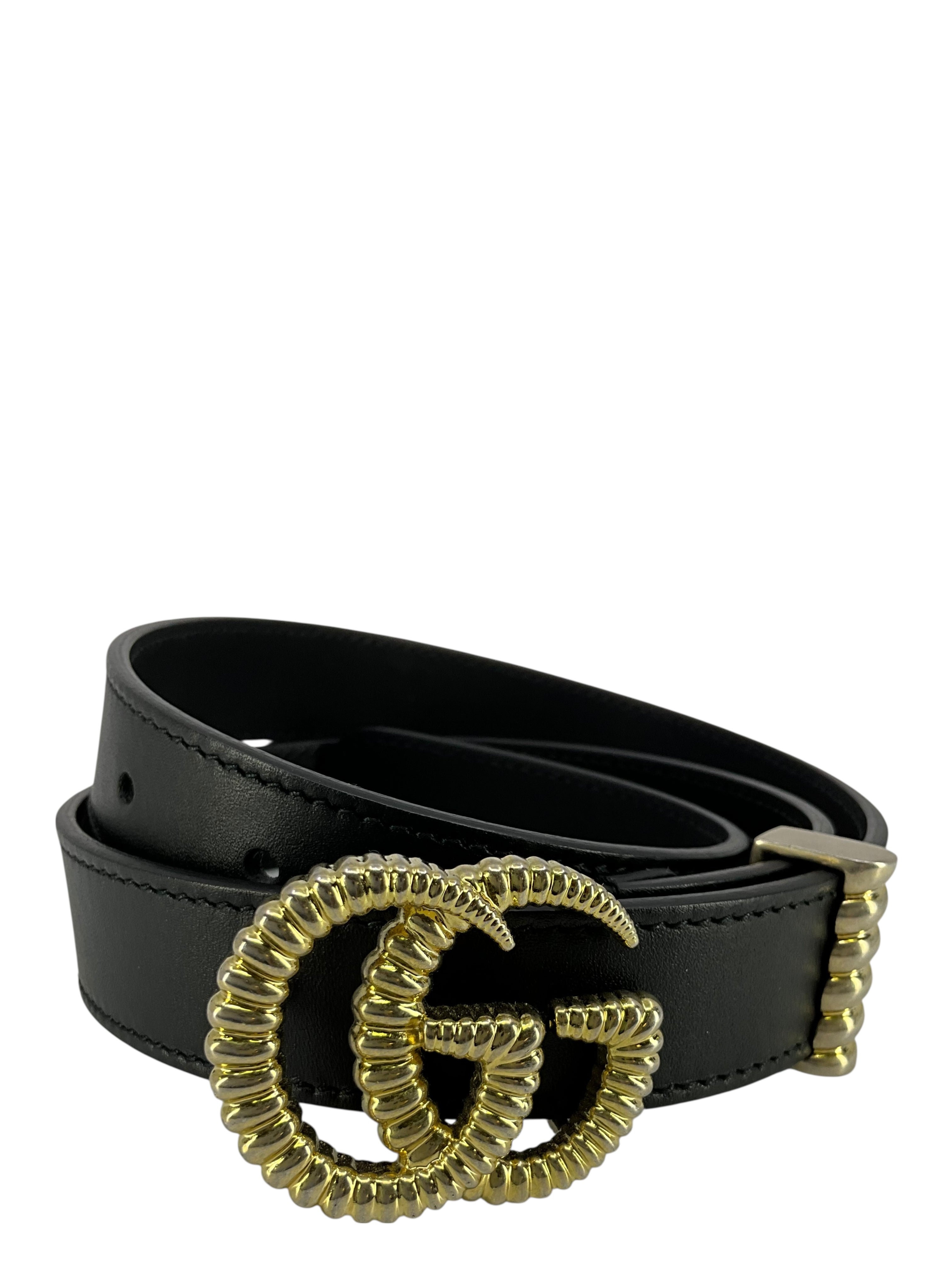 GUCCI GG Marmont Torchon Thin Leather Belt Size 75 - Consigned Designs