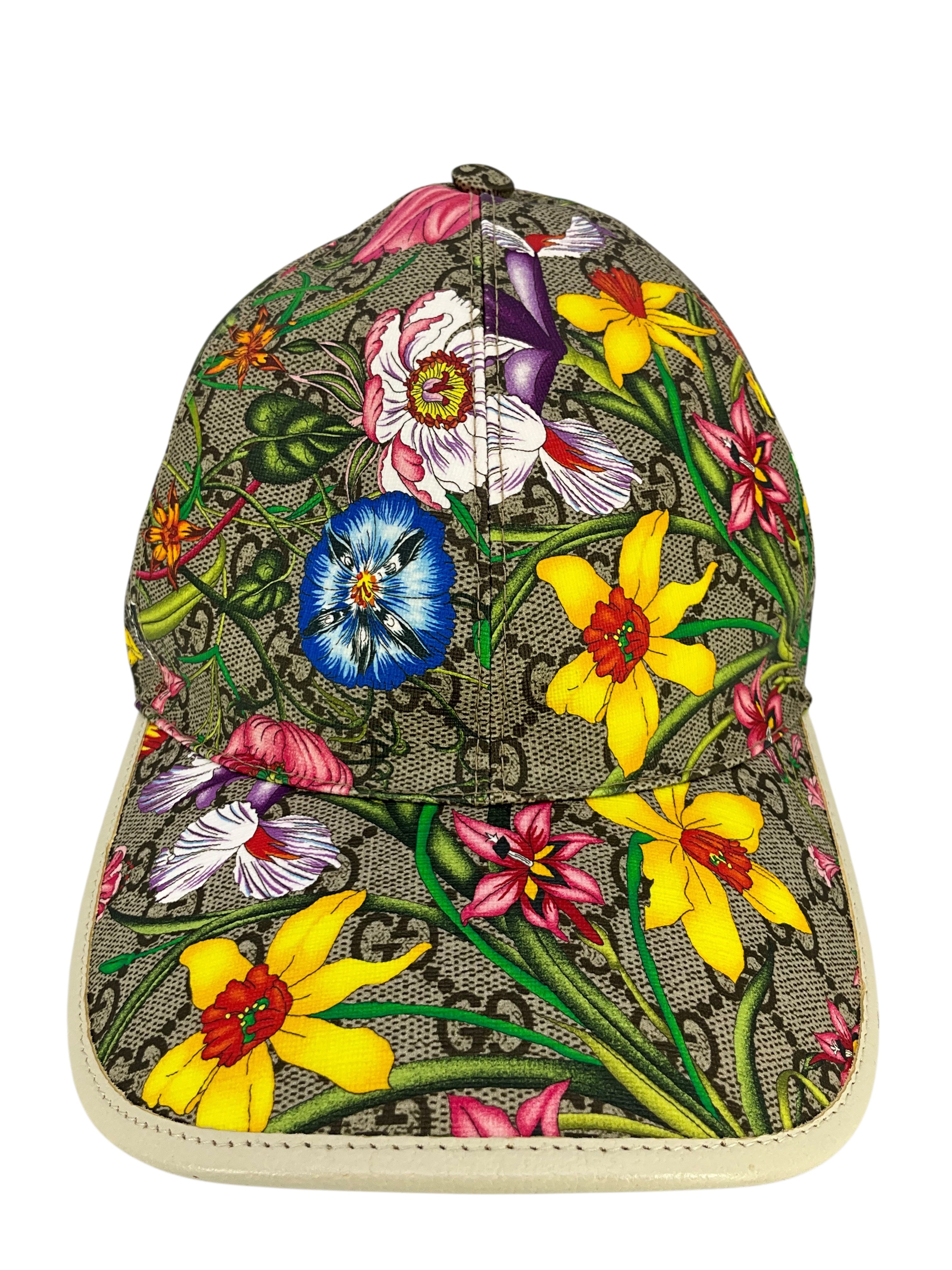 GUCCI フローラ　キャップ Gucci Claudia Baseball GG Supreme Flora Canvas Hat - Consigned Designs