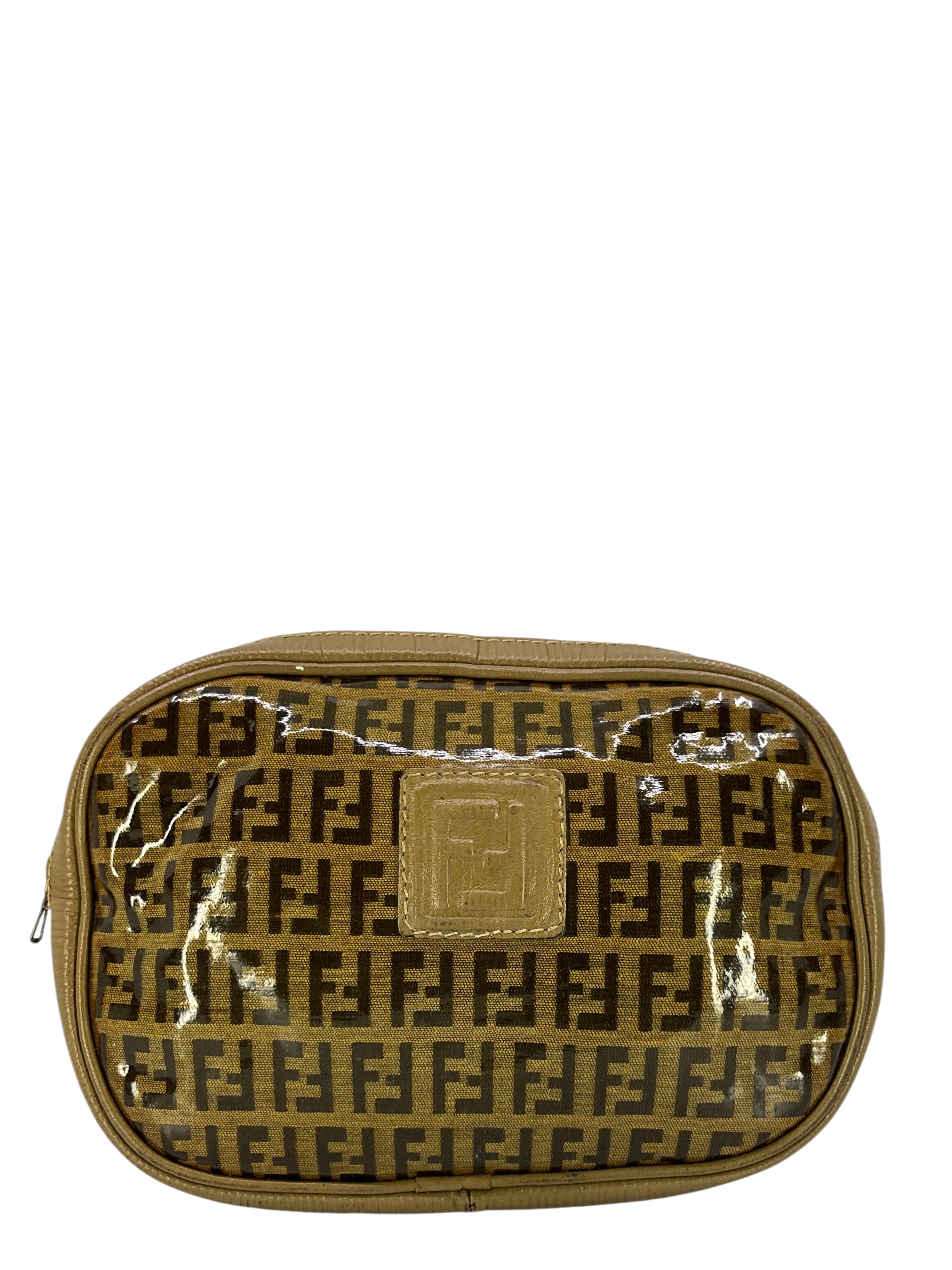Fendi Vintage FF Zucchino Coated Canvas Zip Pouch - Consigned Designs