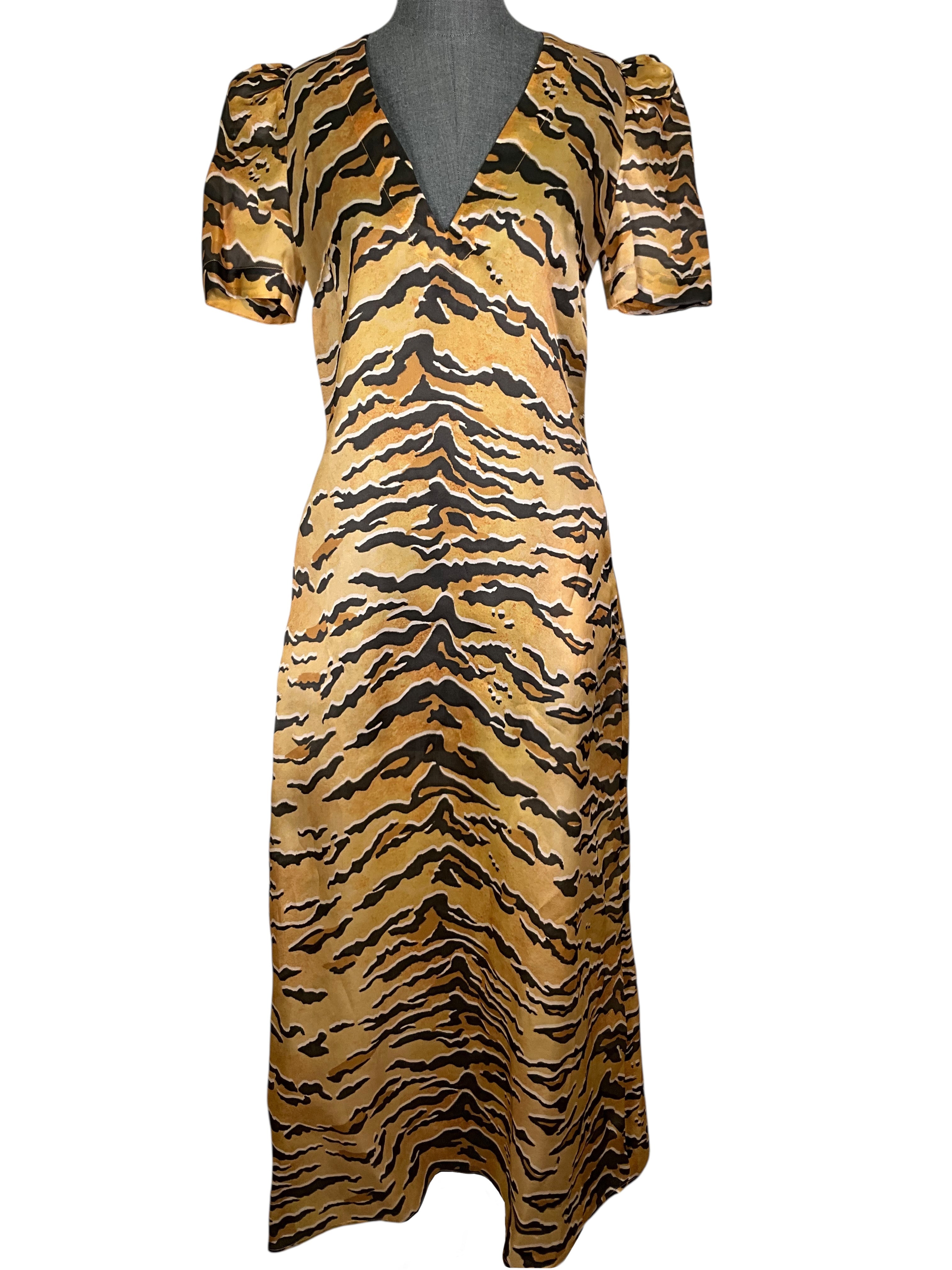 Zimmermann Tiger Print Silk Maxi Dress Size S Zimmermann Tiger Print Silk Maxi Dress Size S