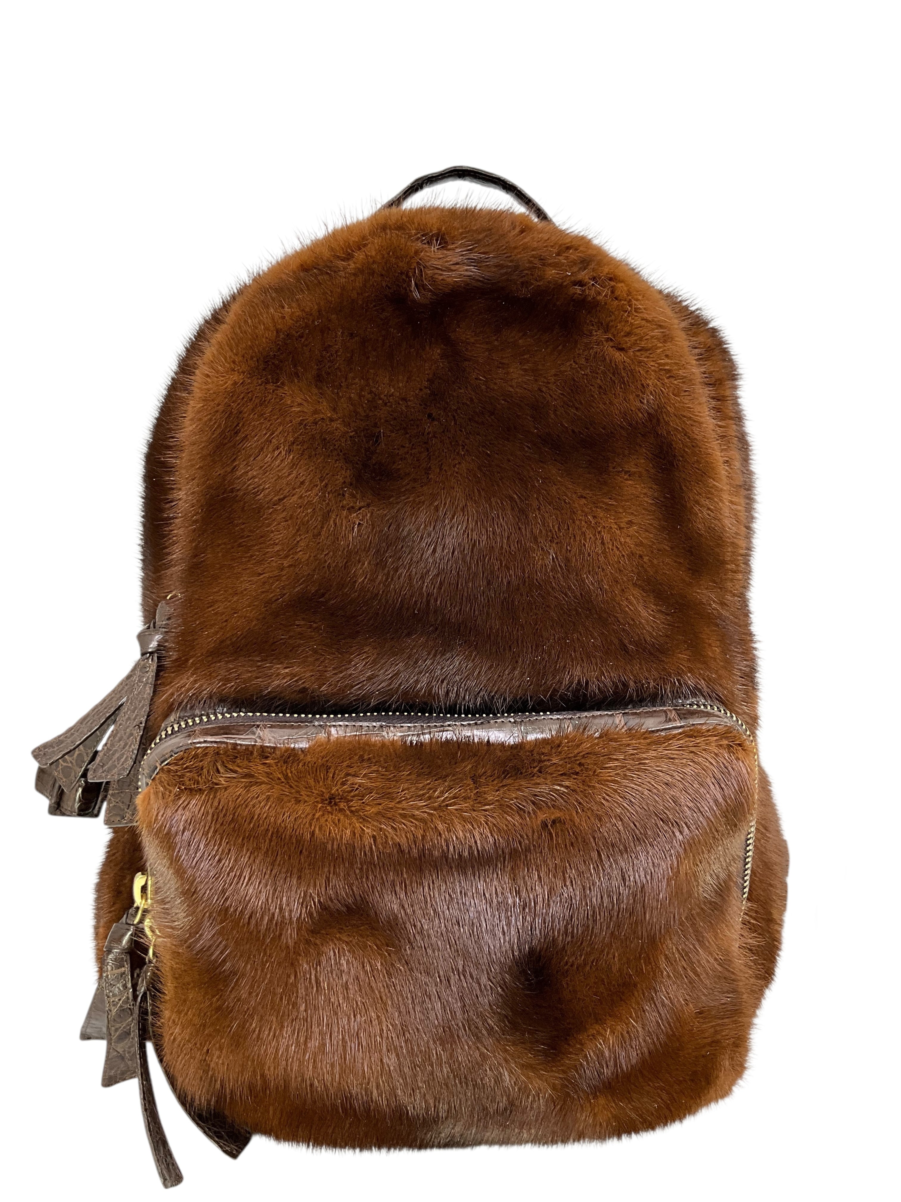 Nancy Gonzalez Mink and Crocodile Backpack Bag - Consigned  display picture 1