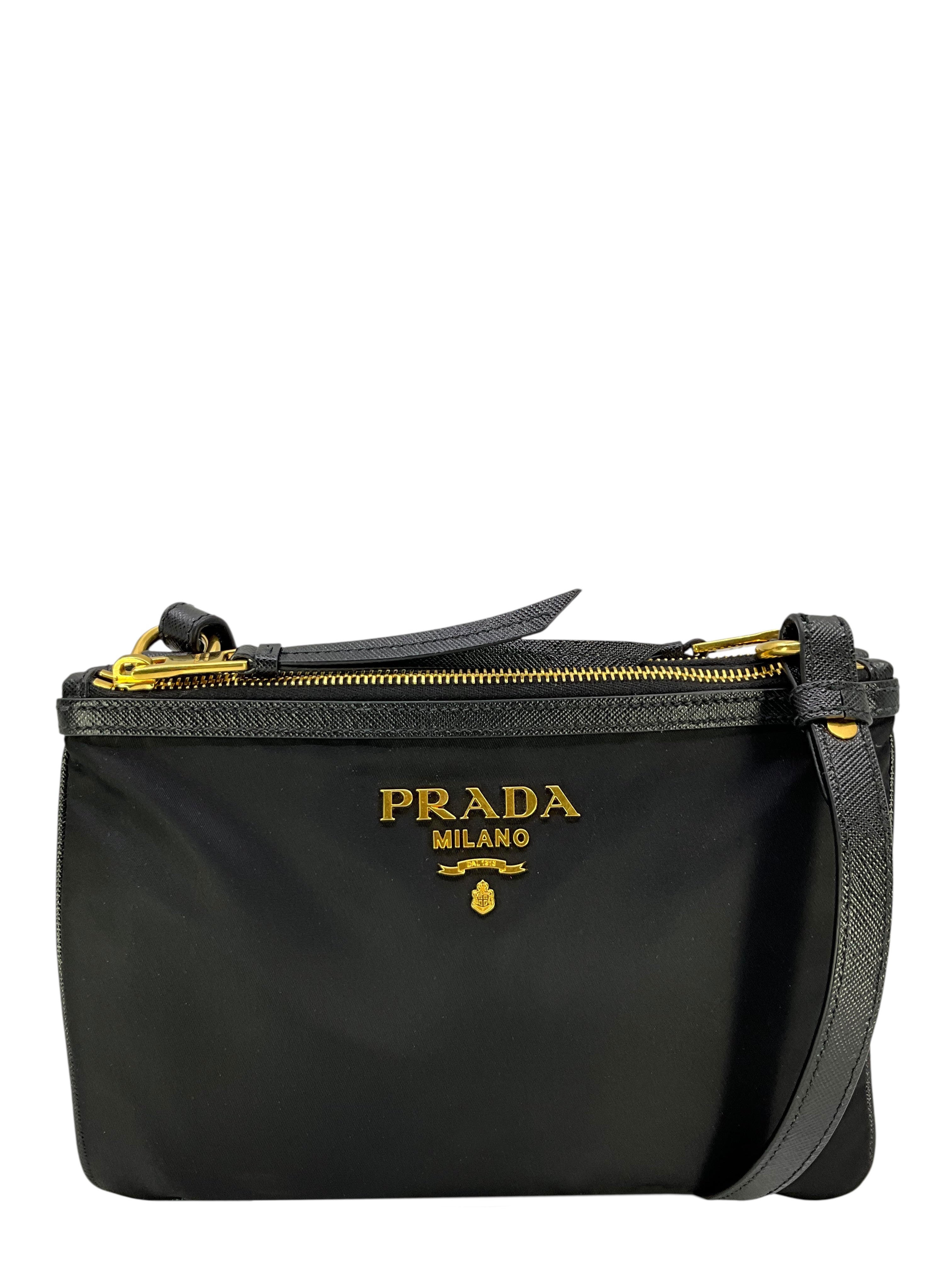 PRADA Tessuto Nylon Double Zip Crossbody Bag - Consigned Designs