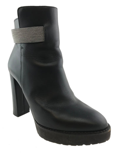 Brunello Cucinelli Calfskin Monili-Strap Ankle Boot Size 9-Consigned Designs