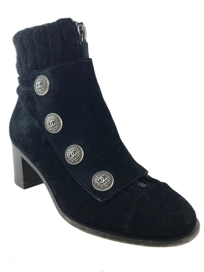 Chanel Paris-Edinburgh CC Ankle Boots Size 6.5-Consigned Designs