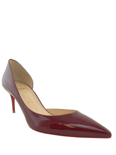 Christian Louboutin Iriza Patent Leather Half D'Orsay Pumps Size 7.5-Consigned Designs