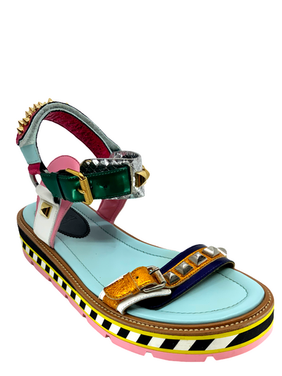 Christian Louboutin Stud Embellished Platform Sandal Size 9-Consigned Designs