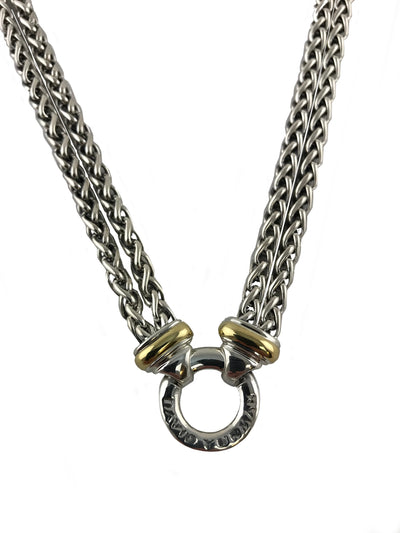 David Yurman Double Wheat Chain Necklace with 18k Gold-Consigned Designs