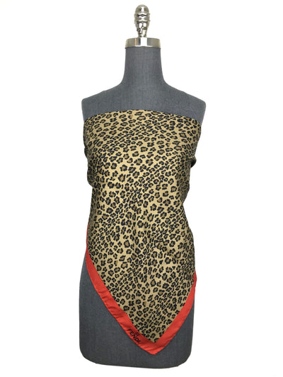 Fendi Leopard Print Silk Scarf-Consigned Designs