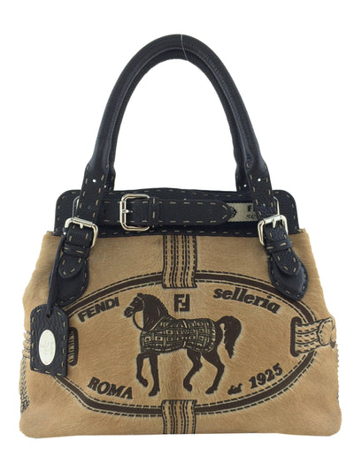 Fendi Selleria Calf Hair Borghese Tote Bag-Consigned Designs