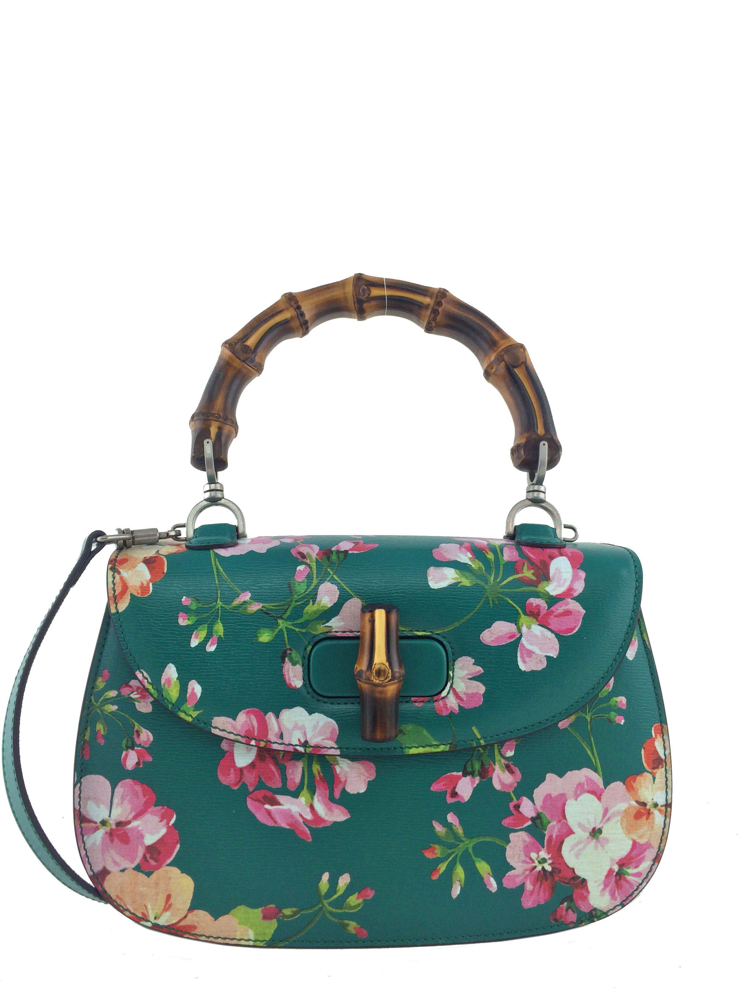 Gucci Bamboo Classic Blooms Small Top Handle Bag - Consigned Designs