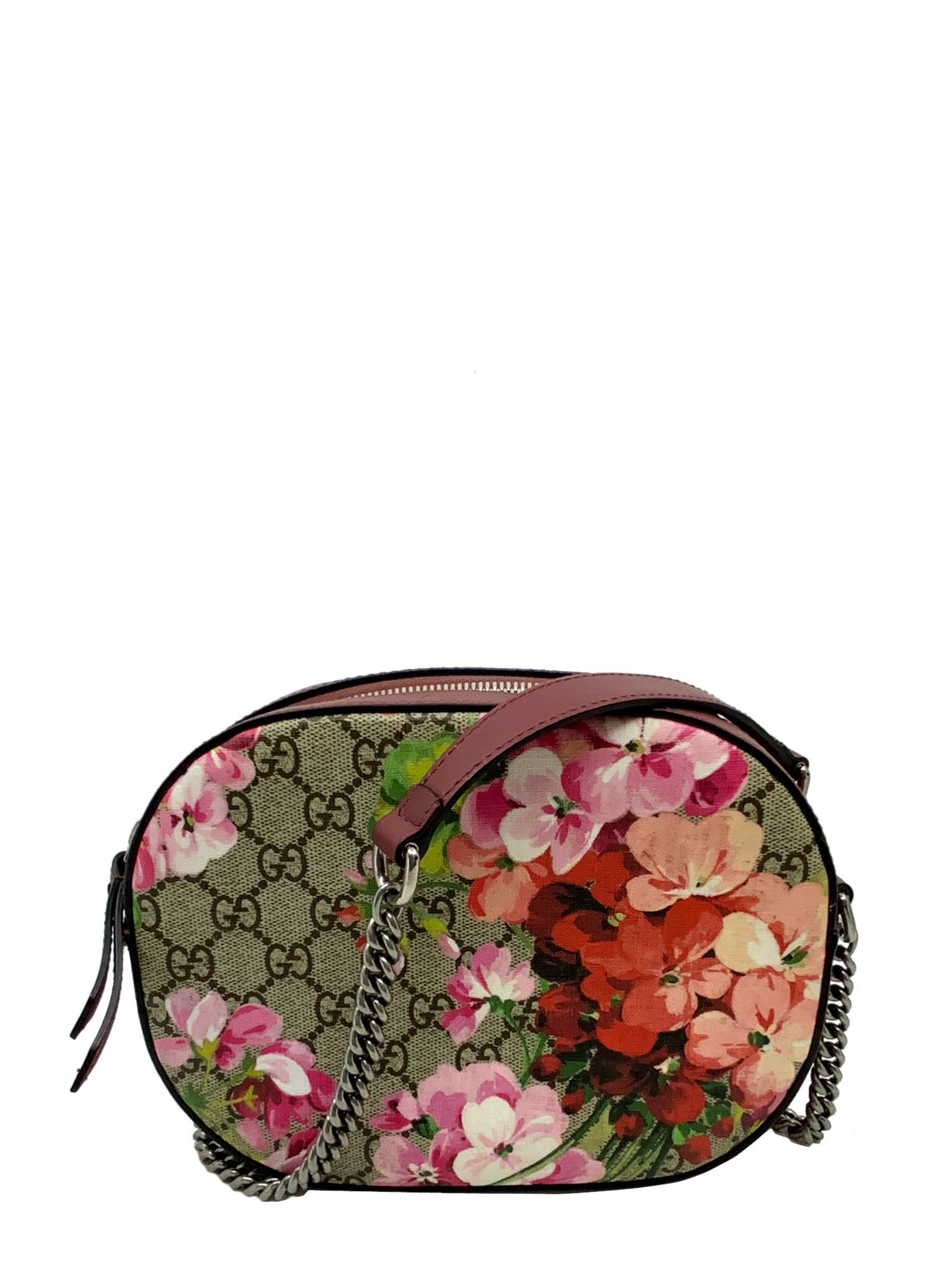 Gucci Blooms GG Supreme Mini Chain Crossbody Bag