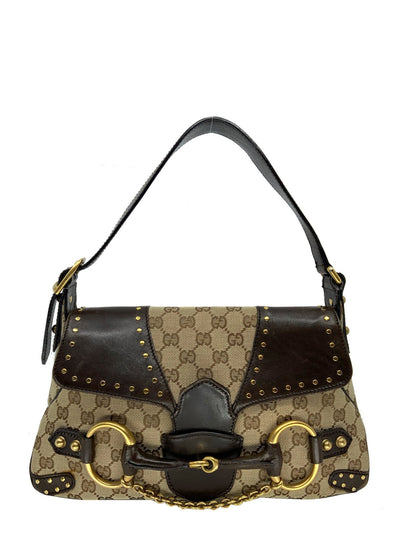 Gucci Monogram Horsebit Flap Bag-Consigned Designs