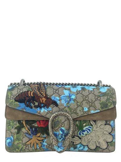 Gucci Painted Flowers and Patches GG Supreme Small Dionysus Shoulder Bag-Consigned Designs