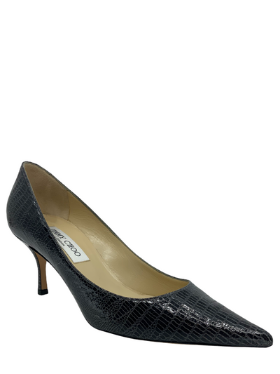 Jimmy Choo Snakeskin Point-Toe Pumps Size 8-Consigned Designs
