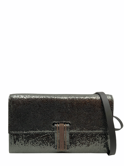 Brunello Cucinelli Metallic Wallet on Strap Crossbody Bag-Consigned Designs