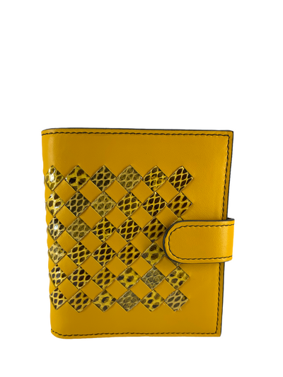 Bottega Veneta Intrecciato Nappa Leather and Snakeskin Bi-Fold Wallet-Consigned Designs
