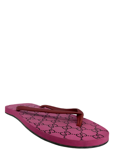 Gucci GG Monogram Flip Flop Sandals Size 9.5-Consigned Designs
