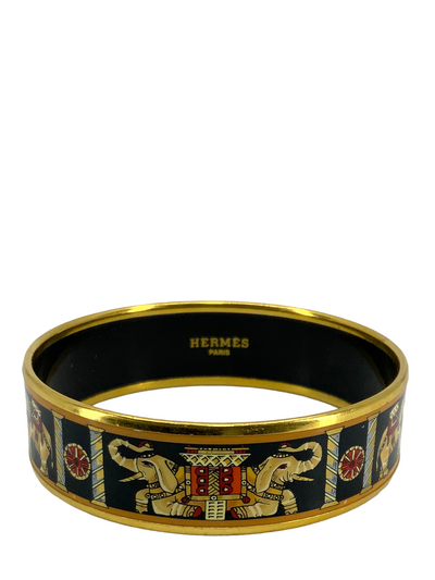 Hermes Printed Enamel Torana Wide Bracelet 65-Consigned Designs