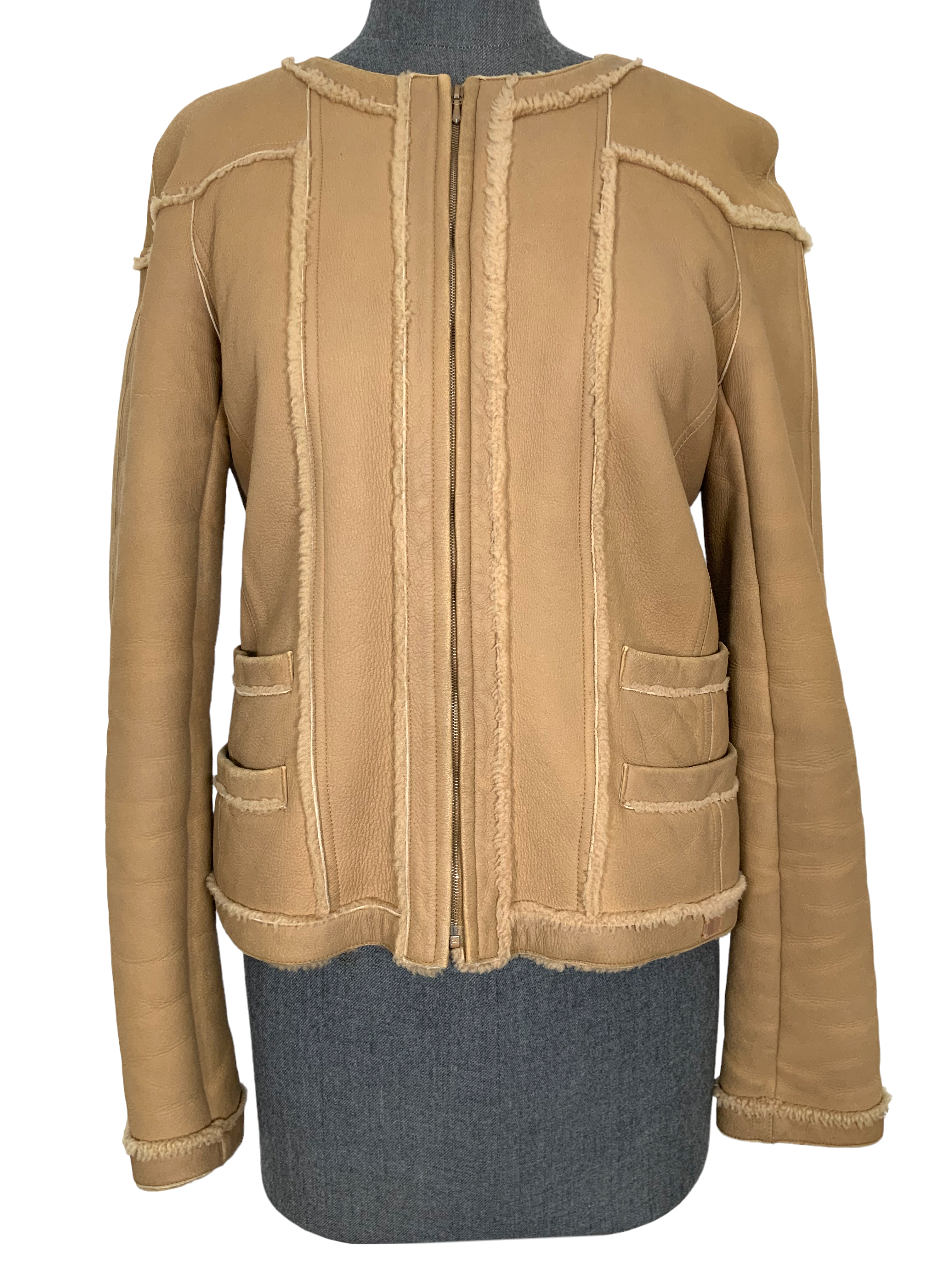 Chanel hotsell shearling jacket