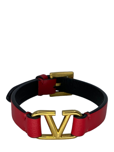 Valentino VLOGO Signature Calfskin Leather Bracelet NEW-Consigned Designs