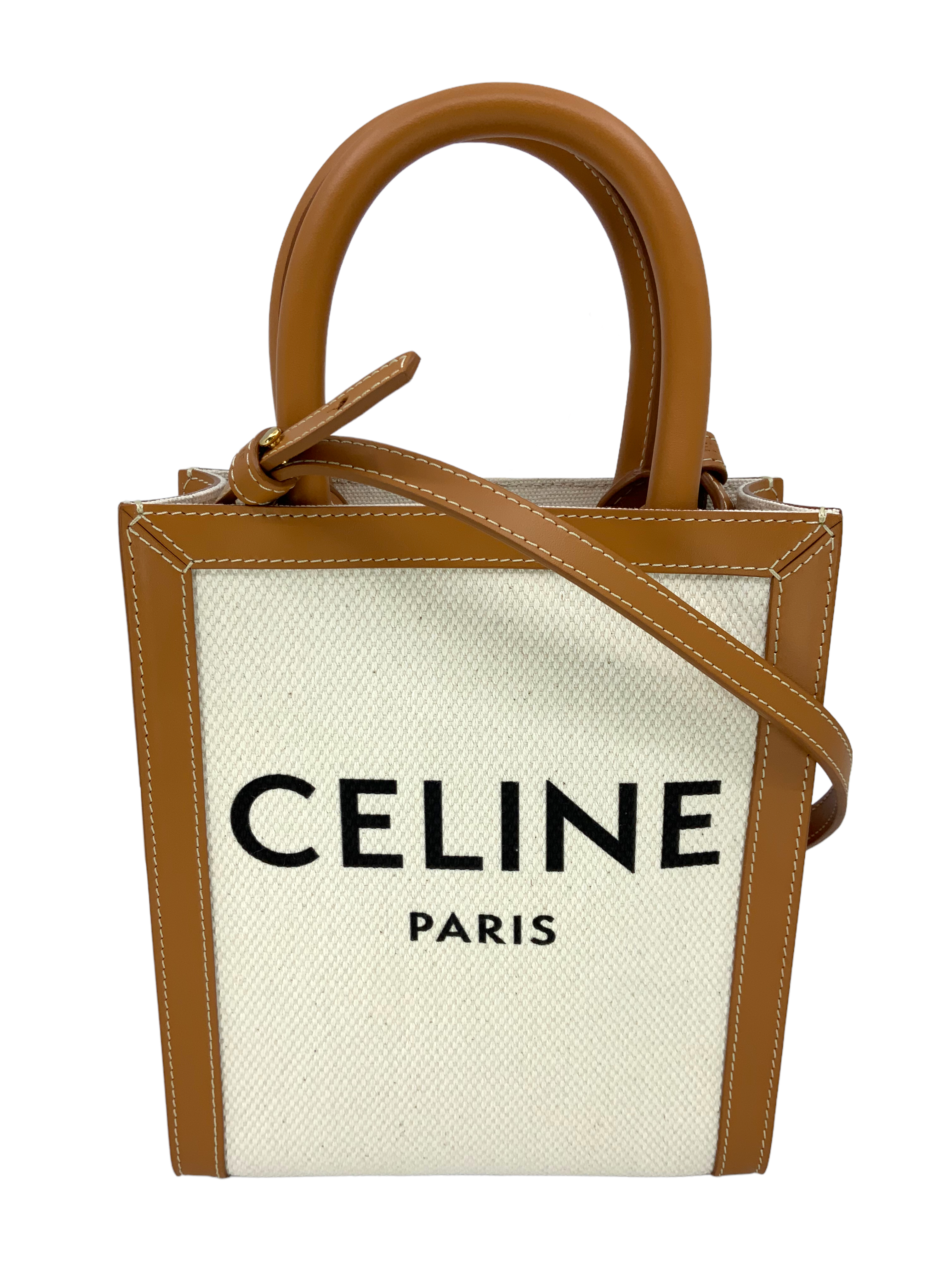Celine Vertical Cabas Tote Triomphe Coated Canvas Mini - ShopStyle