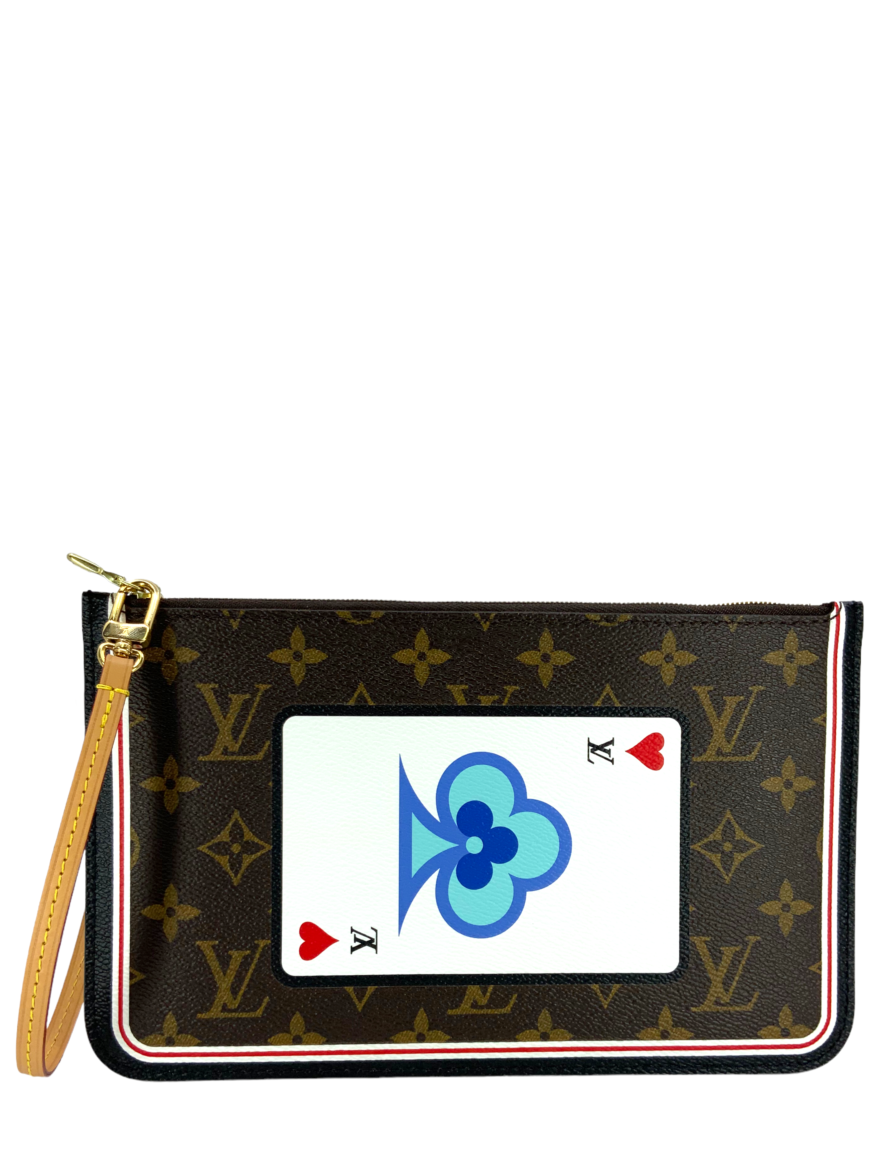 LOUIS VUITTON Poker Cards Game On Neverfull MM Pochette Wristlet