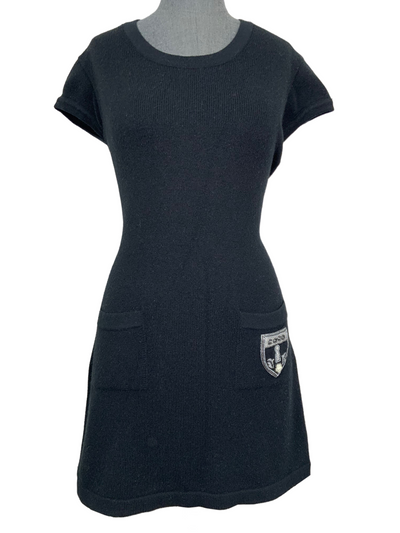 CHANEL 07A Cashmere Short Sleeve COCO Sweater Dress Size M-Consigned Designs