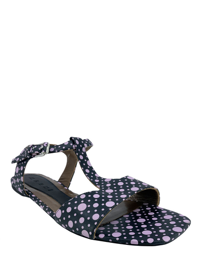 MARNI Polka Dot T-Strap Flat Sandals Size 8.5-Consigned Designs