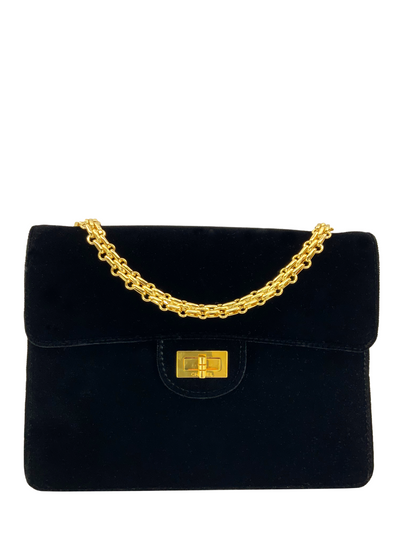 CHANEL Vintage Velvet Mademoiselle Classic Single Flap bag-Consigned Designs