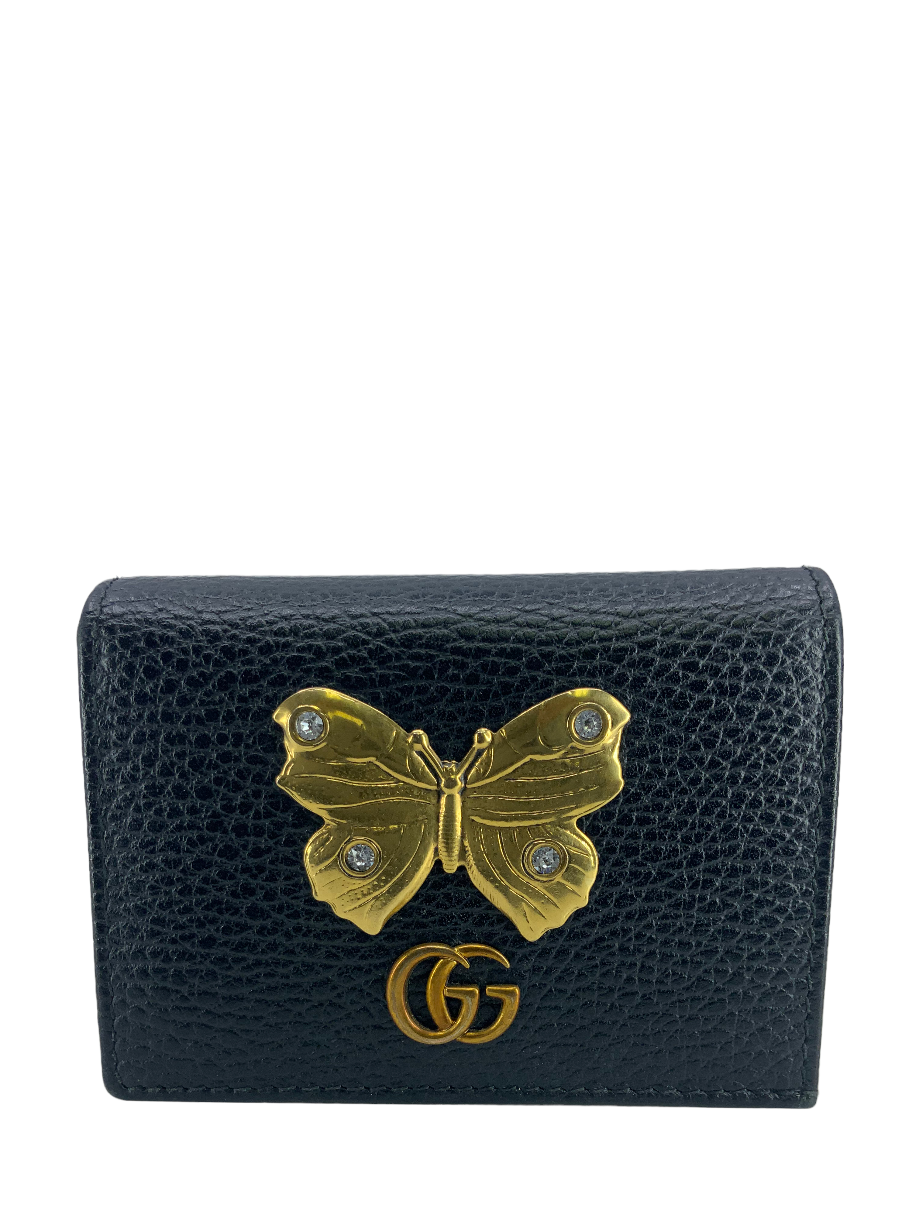 Gucci Gold GG Marmont Leather Long ID Wallet, Leather