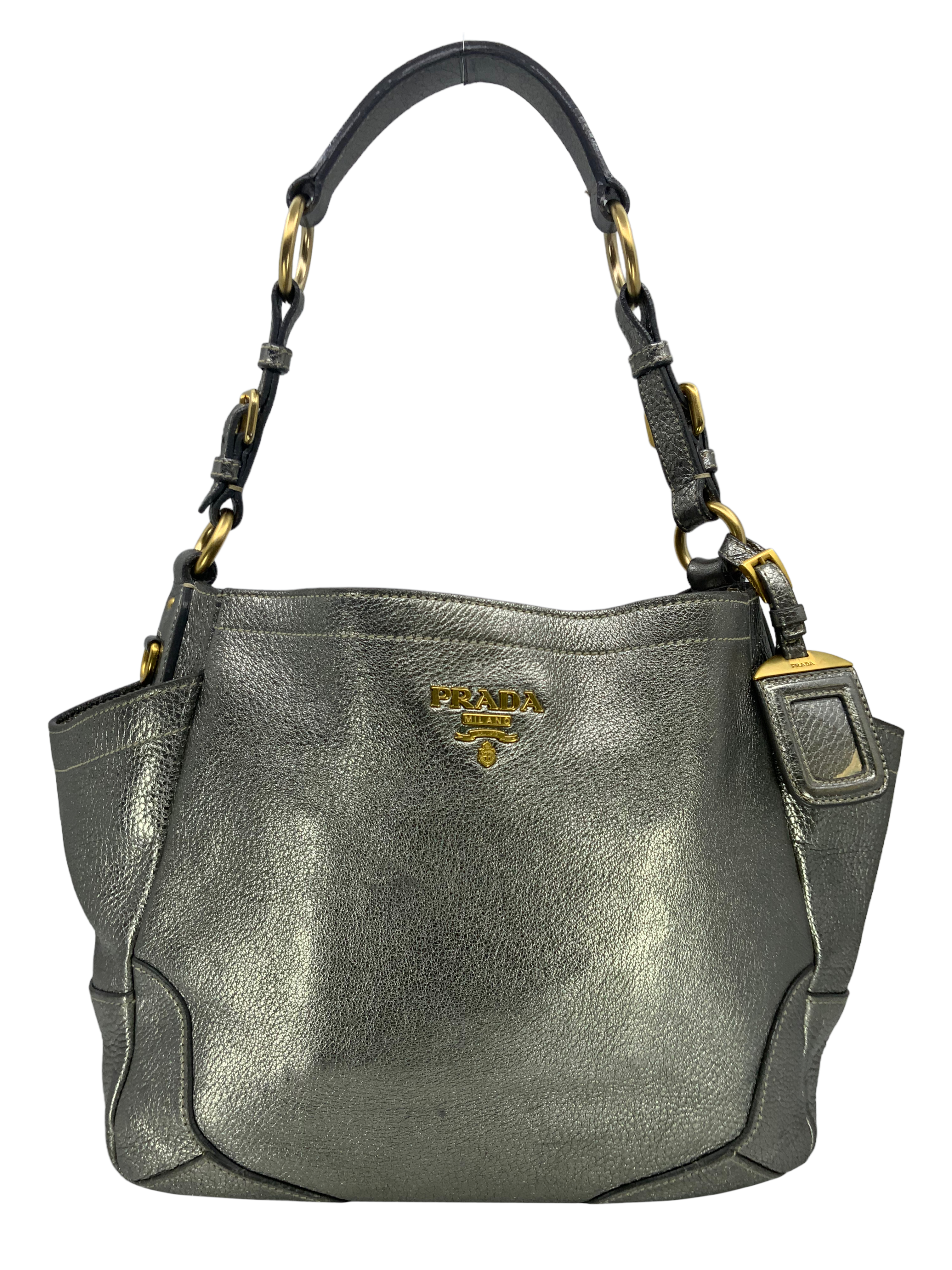 Prada Side Pocket Zip Vitello Daino Zip Hobo Bag - Consigned Designs Prada Side Pocket Zip Vitello Daino Zip Hobo Bag - Consigned Designs