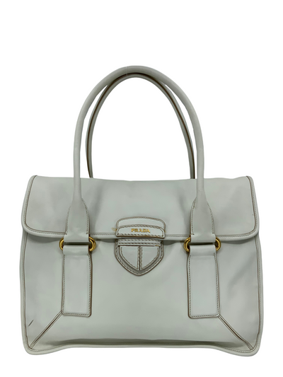 PRADA Leather Pattina Large Shopping Bag-Consigned Designs