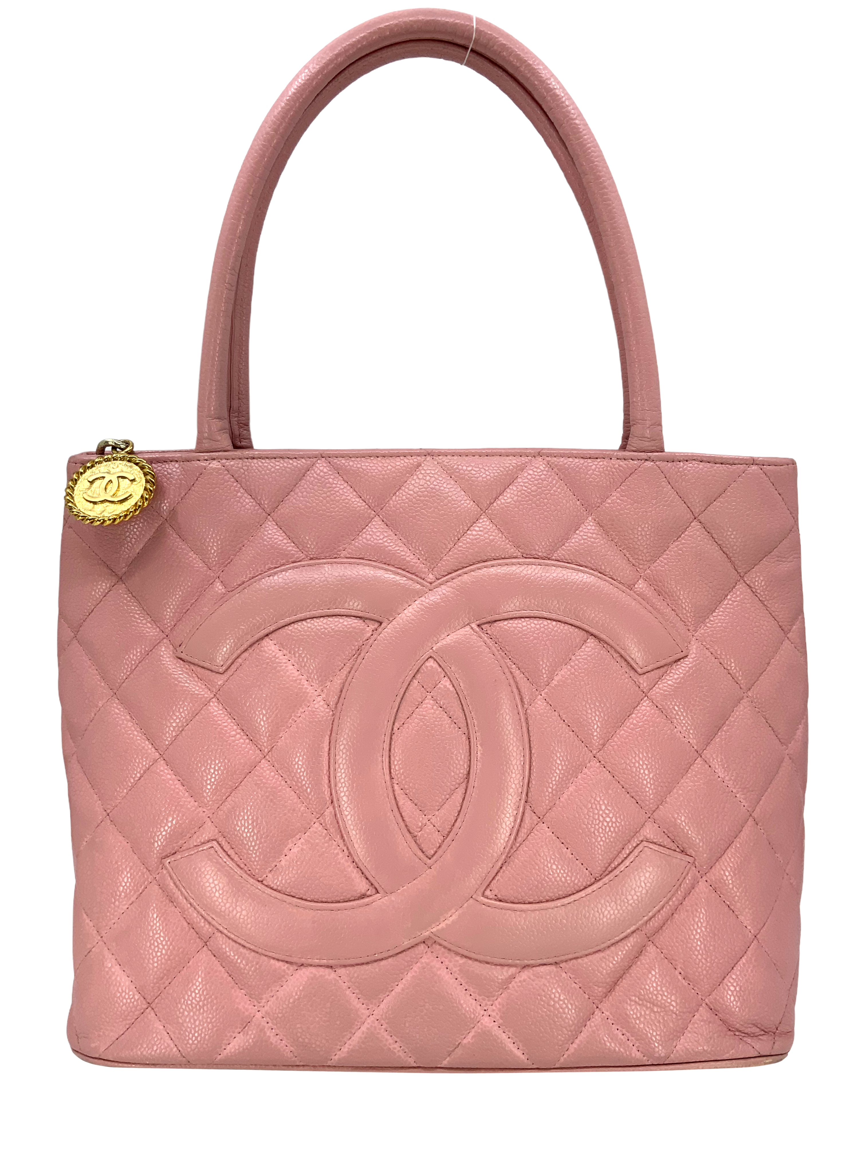 CHANEL Calfskin Quilted Large Duffle Bag Pink 105006