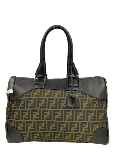 FENDI Zucca Canvas and Leather Small Duffel Bag-Consigned Designs