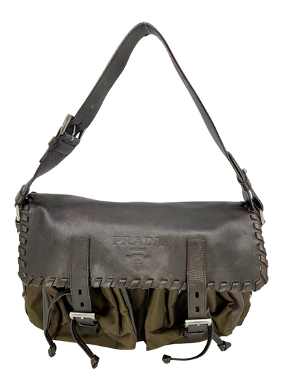 PRADA Tessuto Nylon and Leather Flap Bag-Consigned Designs