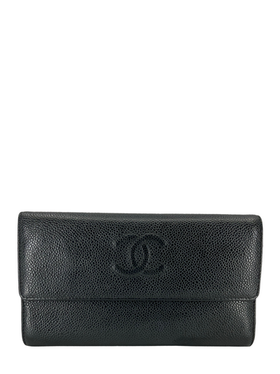 CHANEL Timeless CC Long Caviar Snap Wallet-Consigned Designs