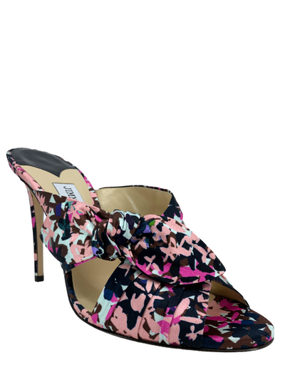 Jimmy Choo Keely Printed Bow Slide Sandals Size 10-Consigned Designs