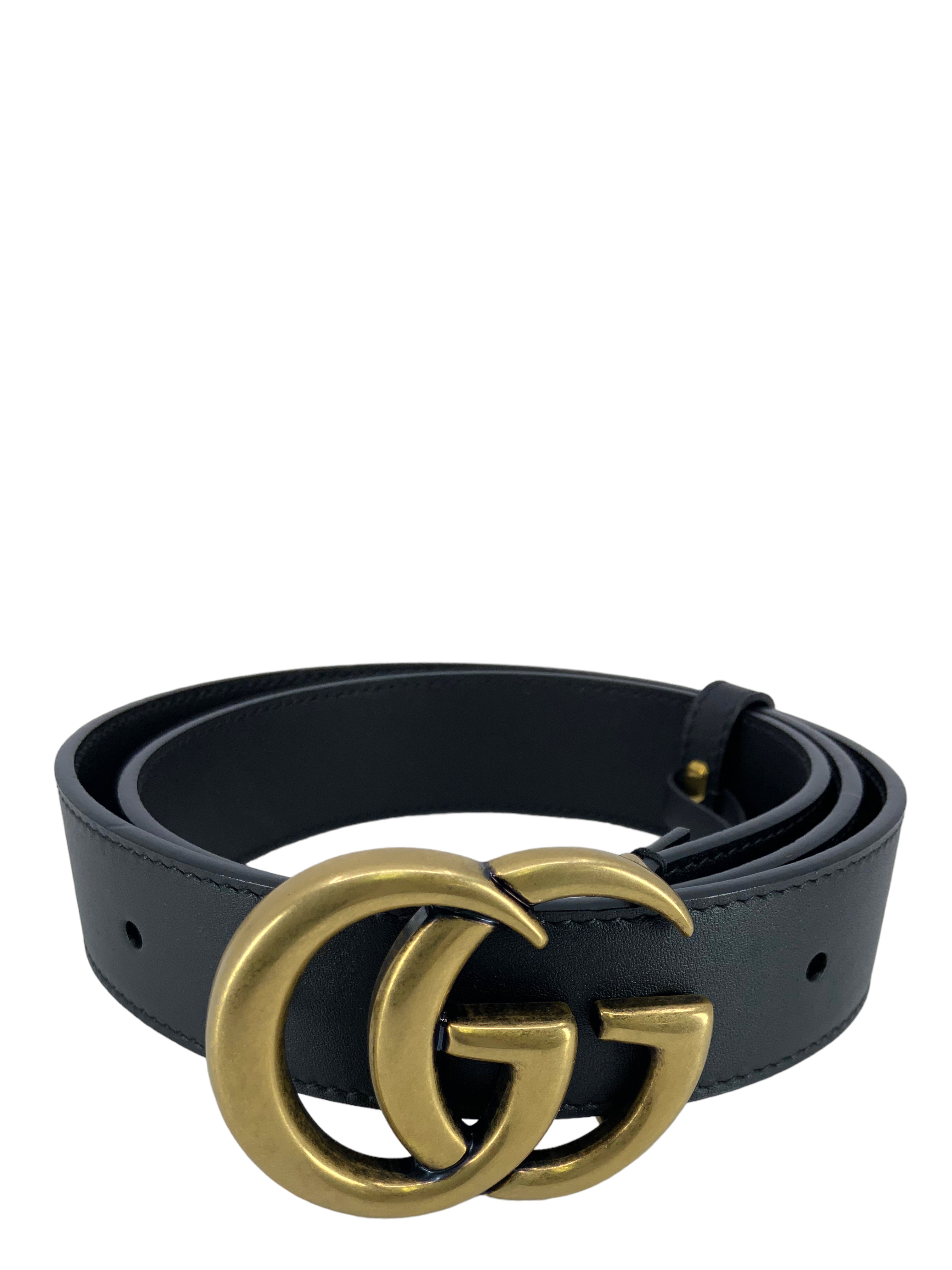 GUCCI GG Marmont Leather Belt Size 75 - Consigned Designs