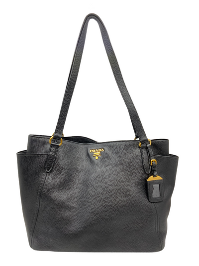 Prada Vitello Daino Leather Side-Pocket Shoulder Bag-Consigned Designs