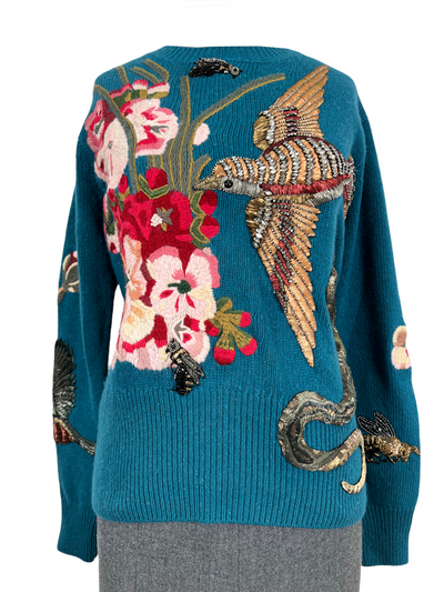 Gucci Embroidered Embellished Wool Sweater Size M-Consigned Designs